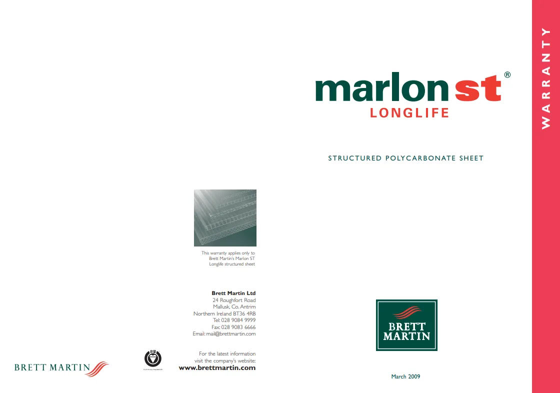 Marlon Polycarbonate warranty